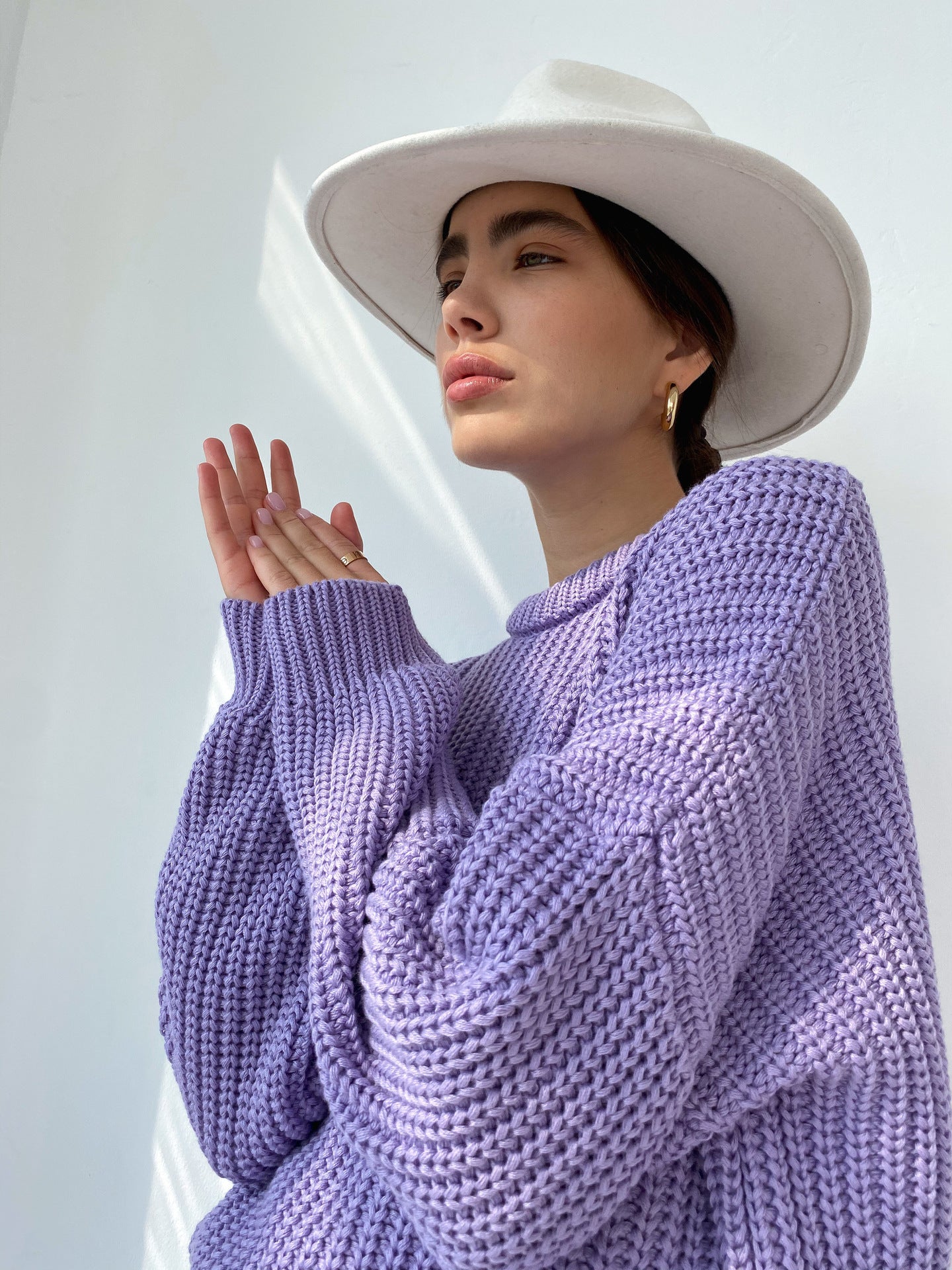 Damen lässiger Strickpullover mit strukturierter Mascheninterpretation und weitem Schnitt ModeGeist
