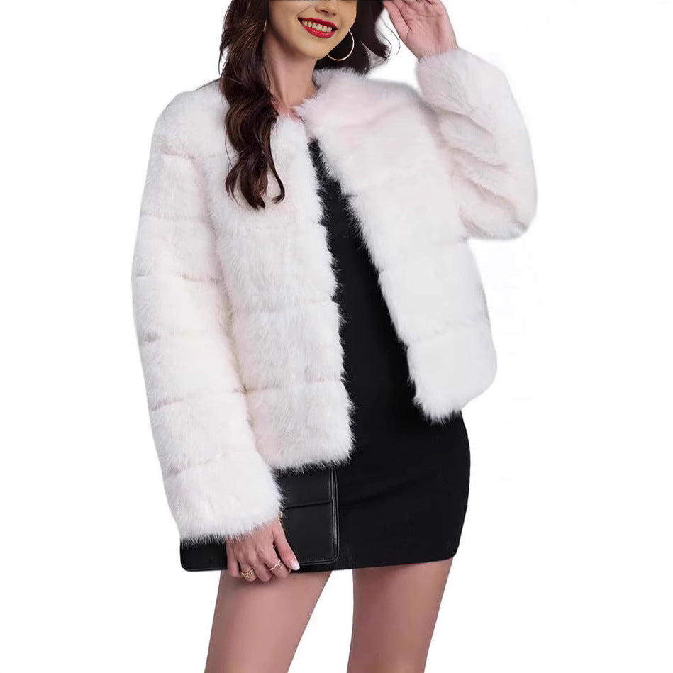 Damen trendige Kunstpelzjacke ModeGeist