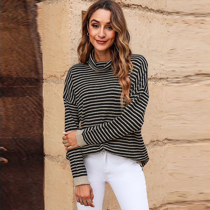 ModeGeist | Wollmischung Damen Rollkragenpullover mit Langen Ärmeln