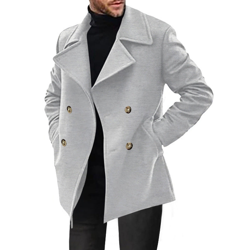 Herren klassischer Peacoat mit modischem Revers und eleganten Knopfdetails ModeGeist