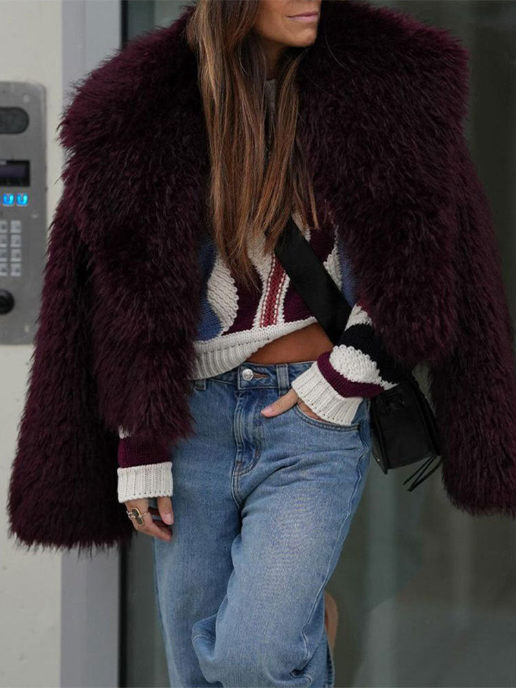 Damen Kunstfellmantel im modischen Oversized-Schnitt ModeGeist