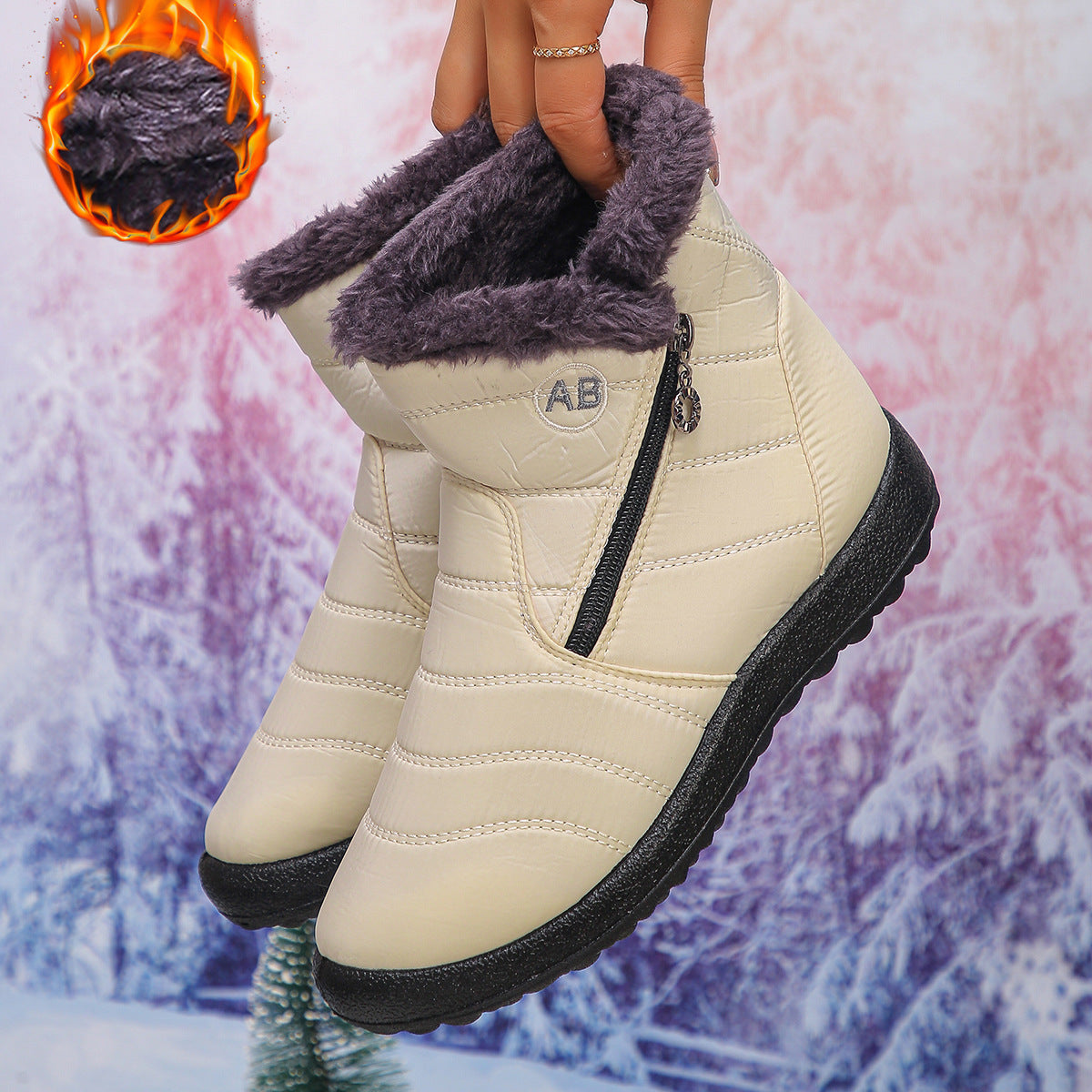 Damen Thermo-Winterstiefel mit kuscheligem Innenfutter und seitlichem Reißverschluss ModeGeist