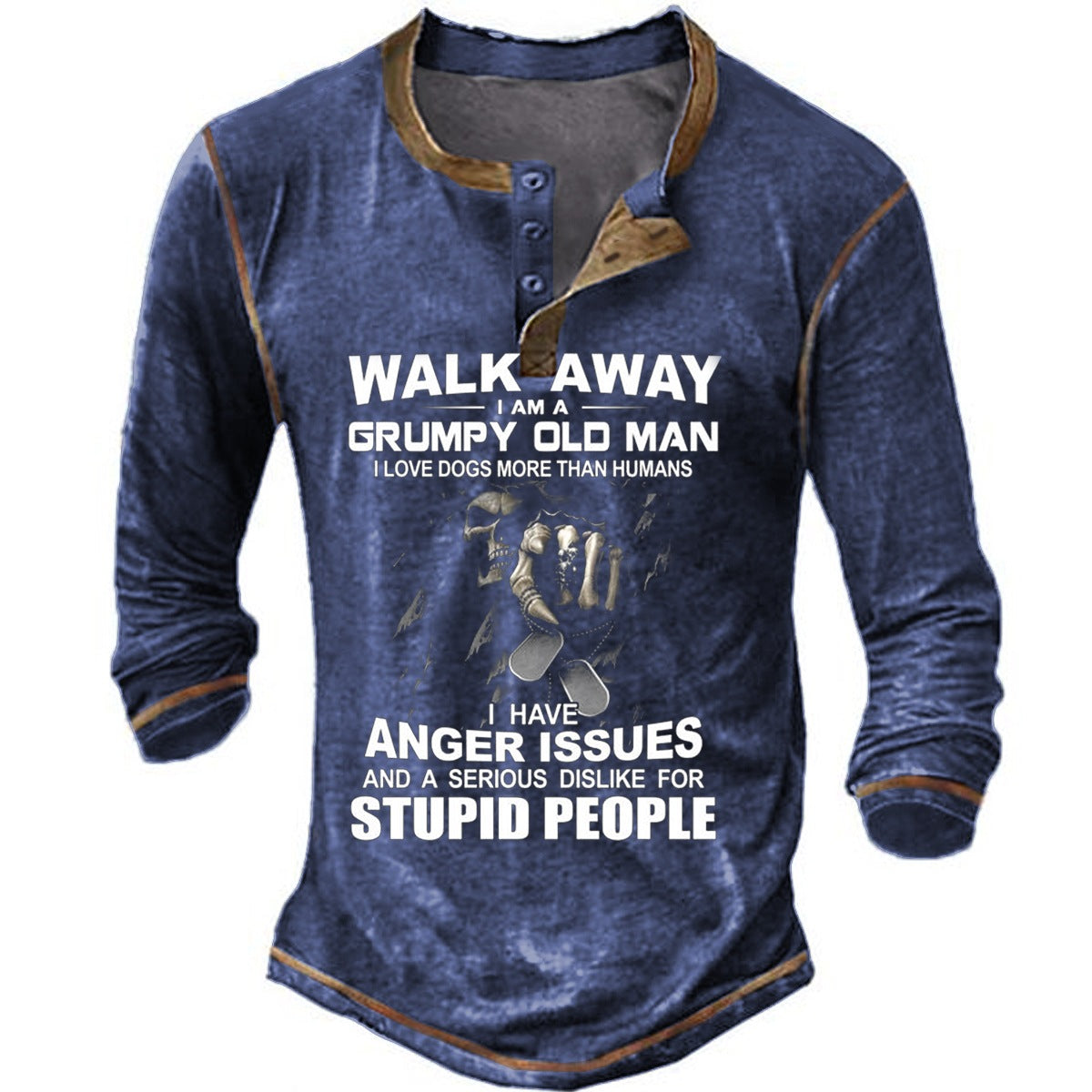 Herren Langarmshirt mit originellem Spruchdesign ModeGeist