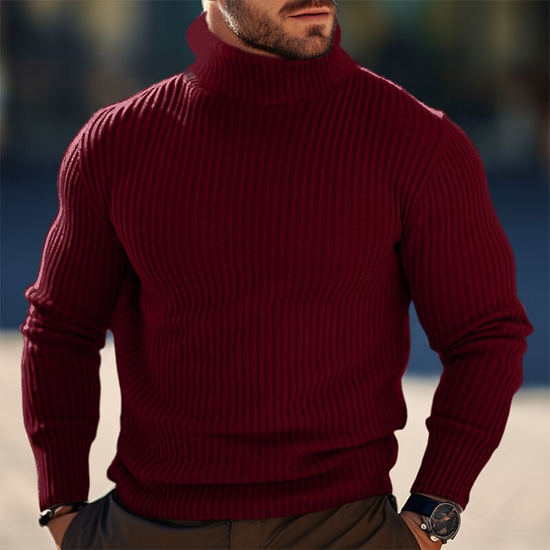Herren Stehkragen Pullover aus strukturiertem Strick ModeGeist