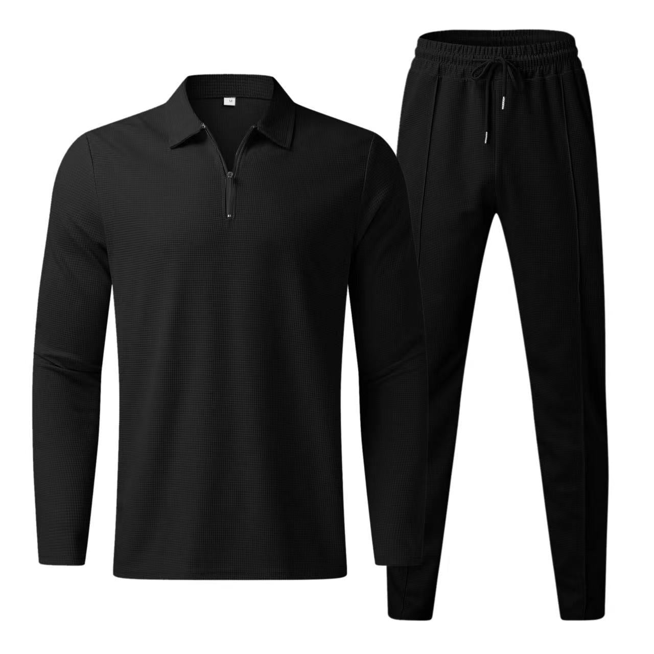 Herren Sportliches Freizeitset mit Polokragen und Reißverschluss ModeGeist