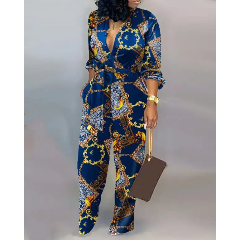 Damen Denim Jumpsuit mit modischem Patchwork-Design und praktischen Taschen ModeGeist