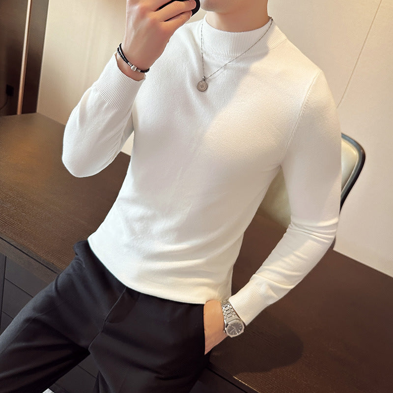 Herren modischer Pullover mit hohem Kragen und eleganter Passform ModeGeist