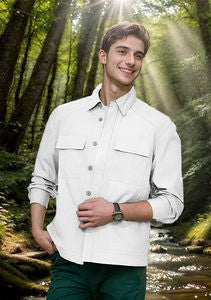 Herren lässige Hemdjacke mit praktischen Taschen ModeGeist
