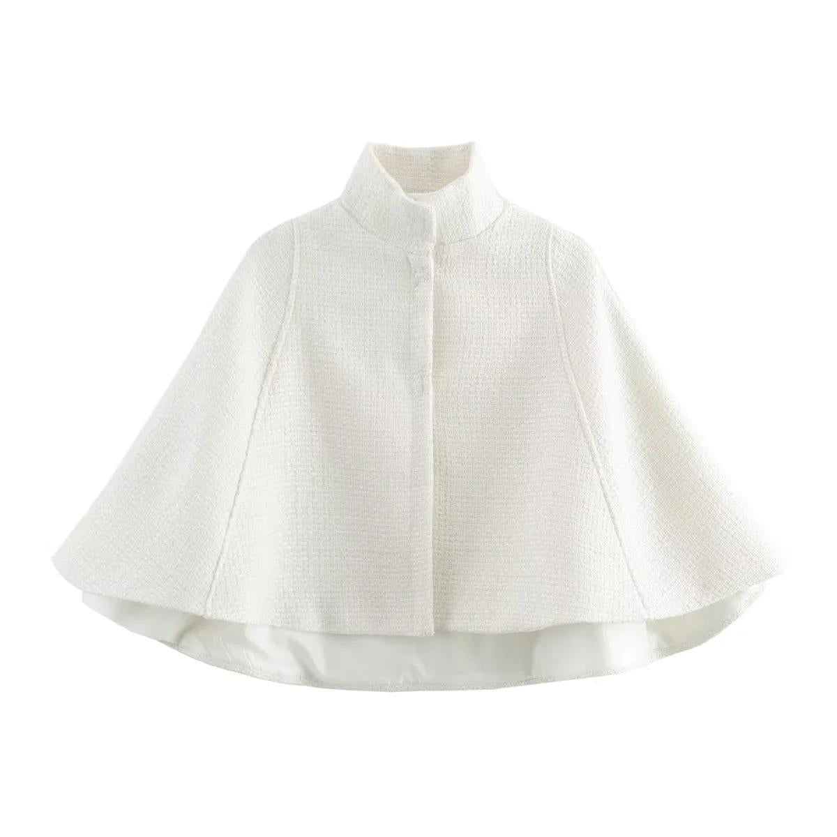 Damen elegante Umhangjacke aus strukturiertem Gewebe ModeGeist