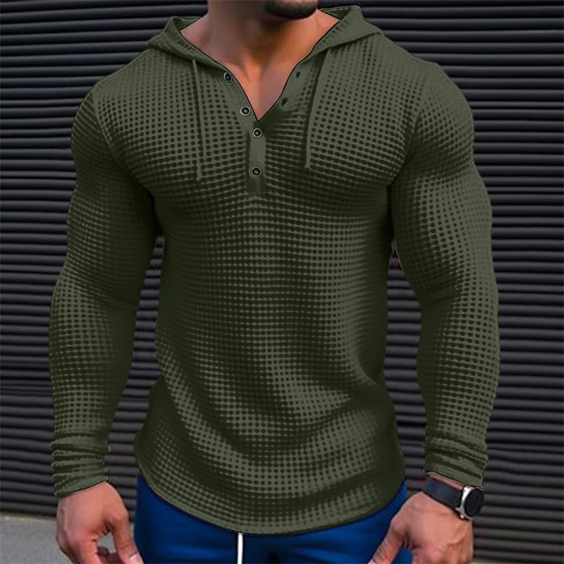 Herren Hoodie mit strukturiertem Design und Kragen ModeGeist