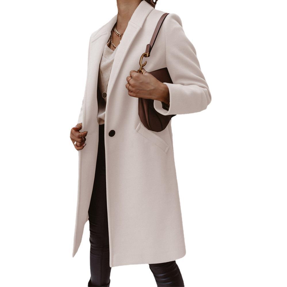 Damen Eleganter Langmantel mit schmalem Schnitt und tiefen Taschen ModeGeist