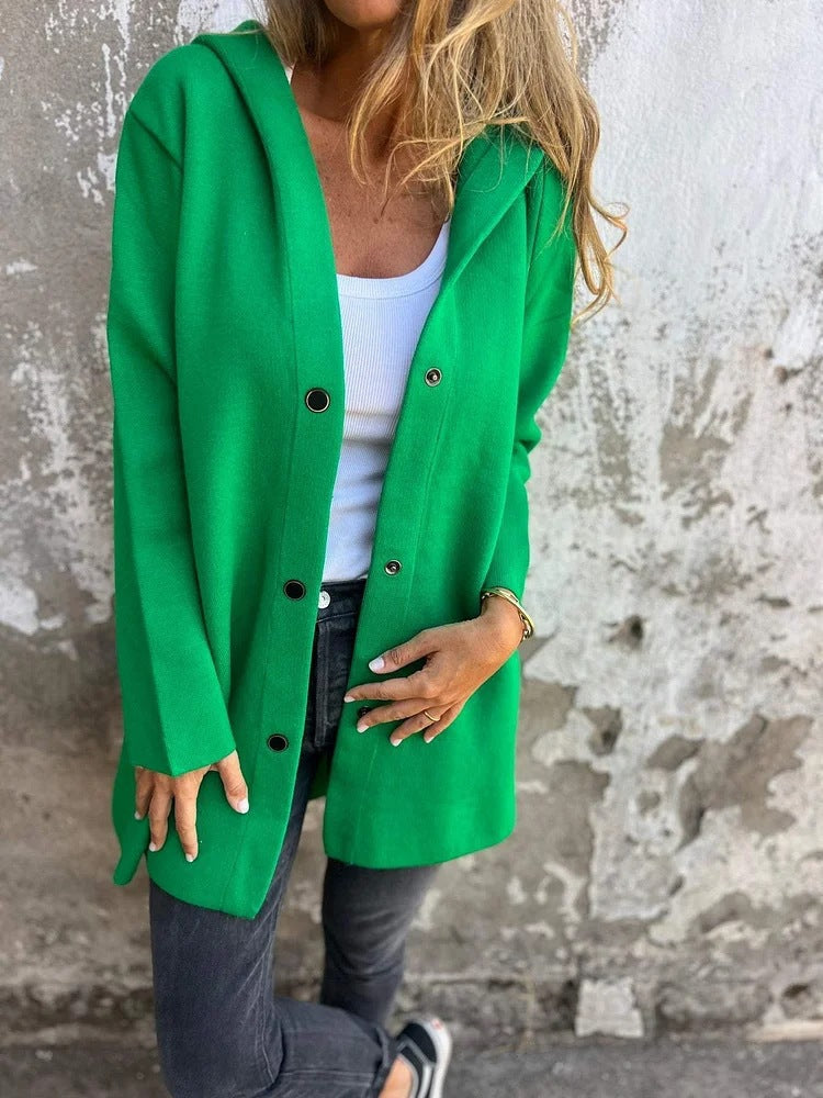 ModeGeist | Einfarbige Mid Length Strickjacke