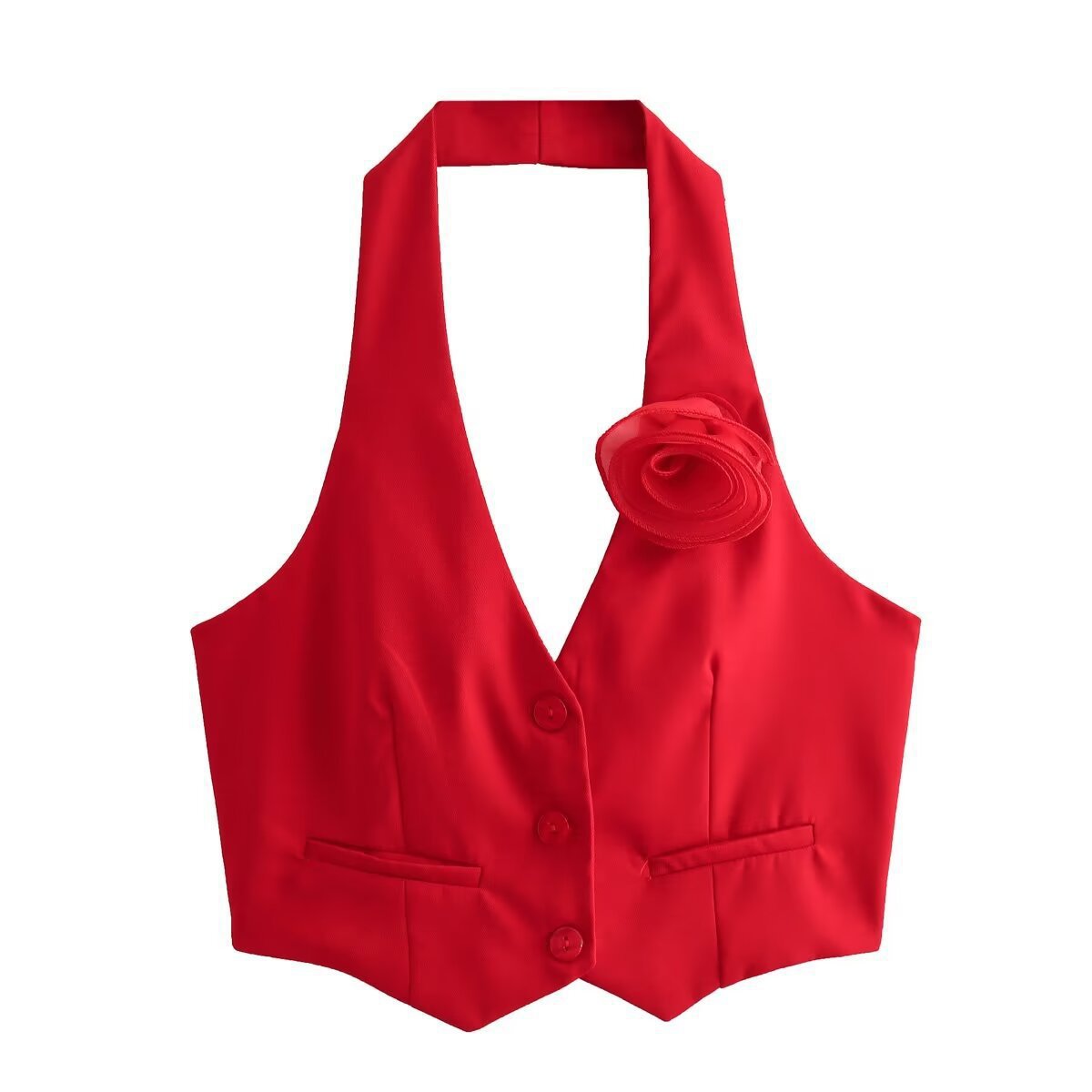 Damen Elegante Weste mit Blütenapplikation ModeGeist