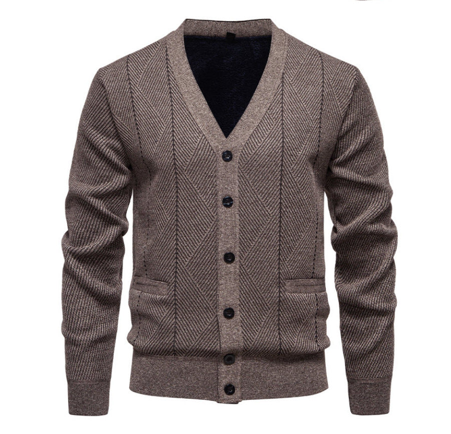Herren modische Strickjacke mit einzigartigem Rautenmuster ModeGeist