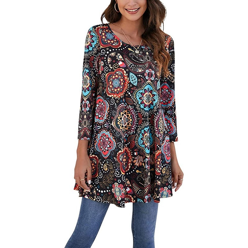 Damen Tunika mit einzigartigem Mandala-Druck ModeGeist