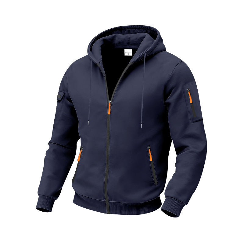 Herren funktionale Kapuzenjacke mit technischen Taschen ModeGeist