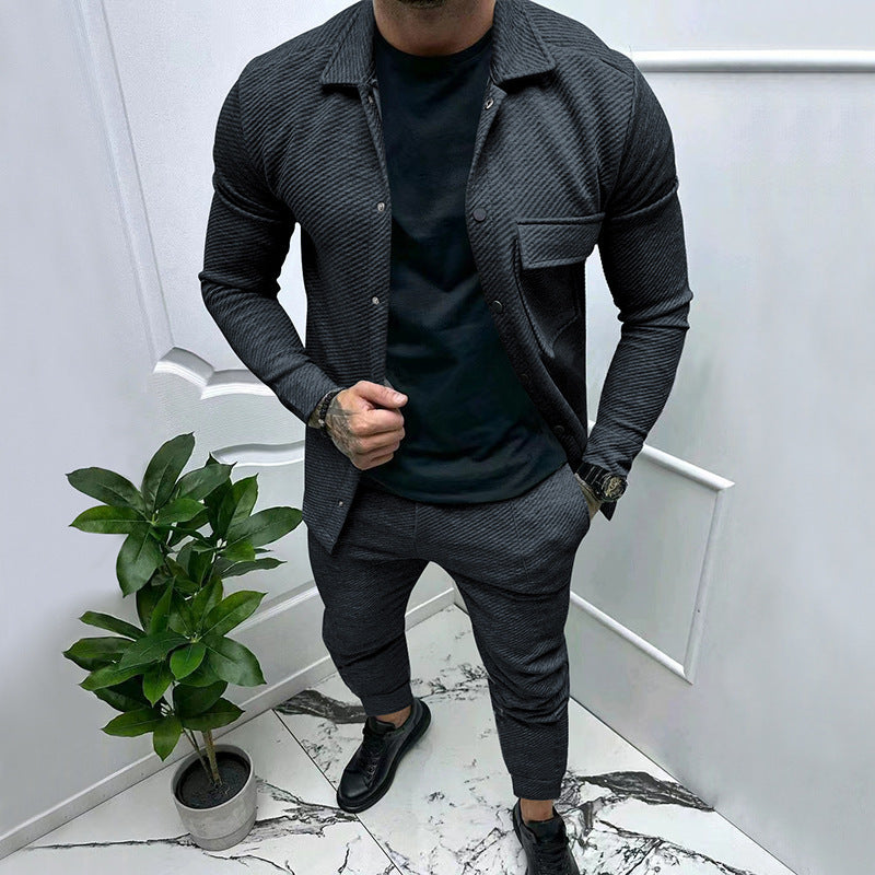 Herren Freizeitanzug mit strukturiertem Oberteil und komfortabler Passform ModeGeist