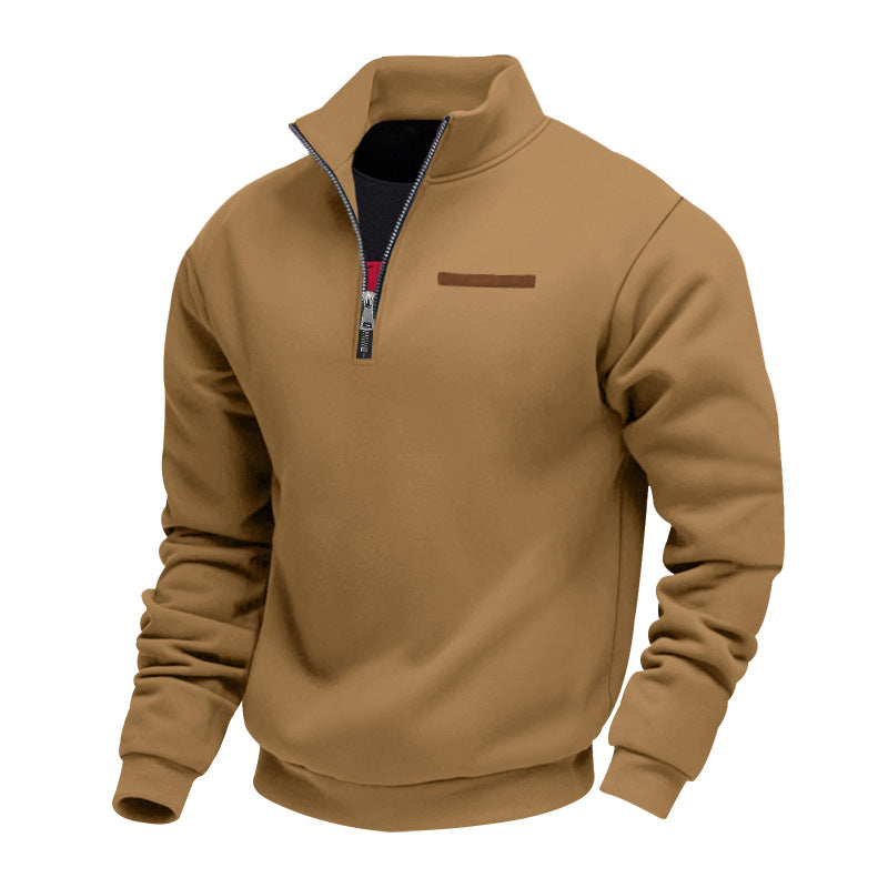 Herren Hochwertiger Fleece-Pullover mit halbem Reißverschluss ModeGeist