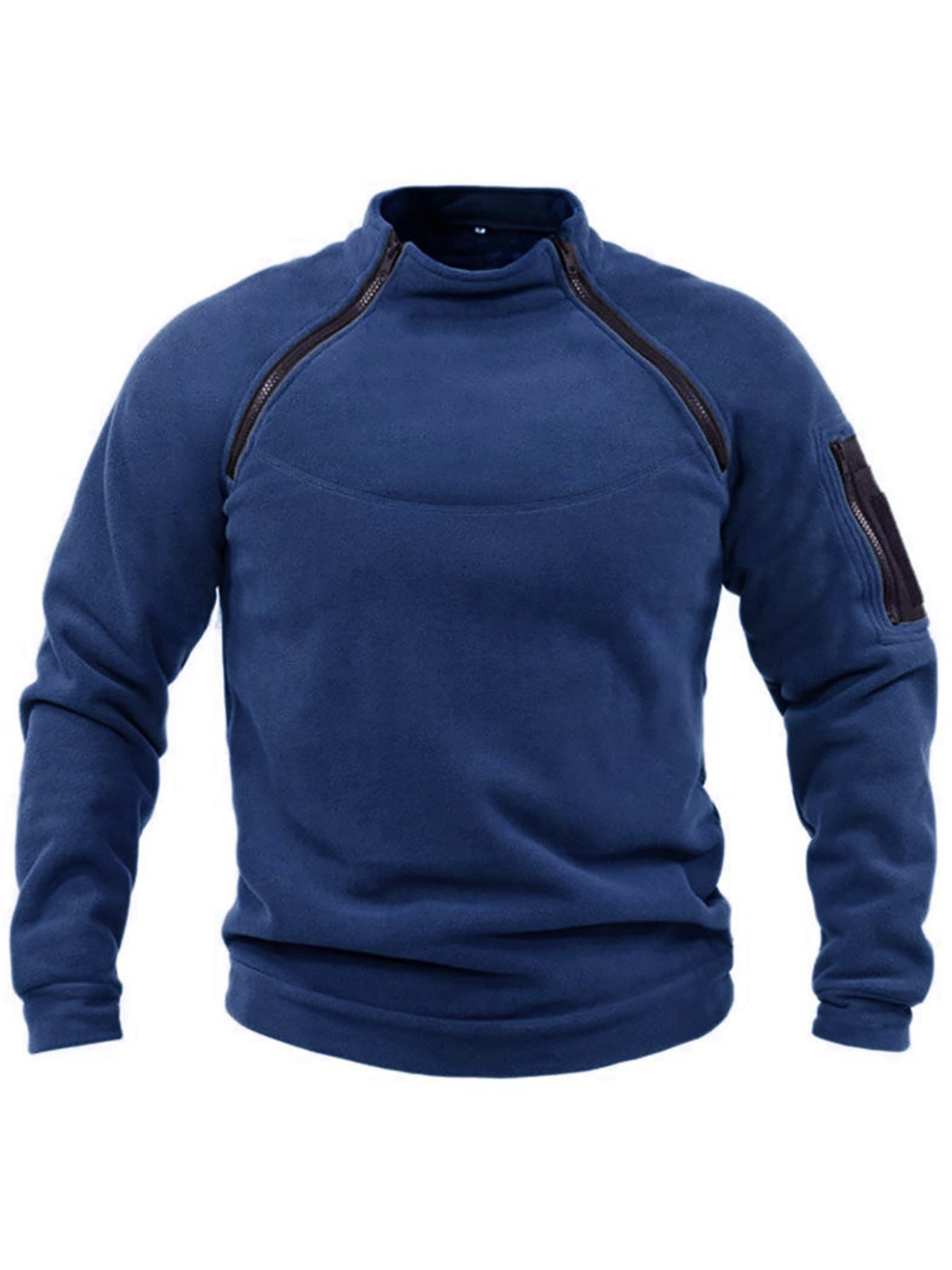 Herren Thermo-Fleecepullover mit hochschließendem Kragen und praktischen Taschen ModeGeist