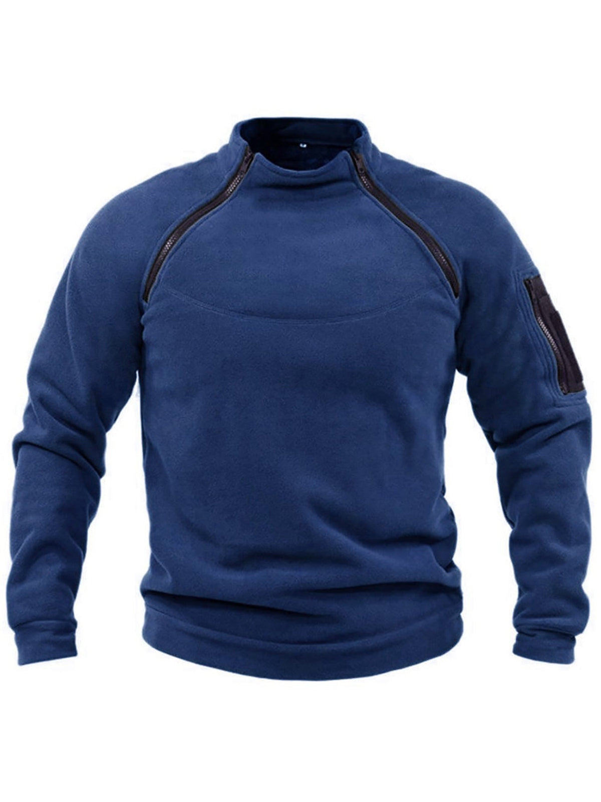 Herren Thermo-Fleecepullover mit hochschließendem Kragen und praktischen Taschen ModeGeist
