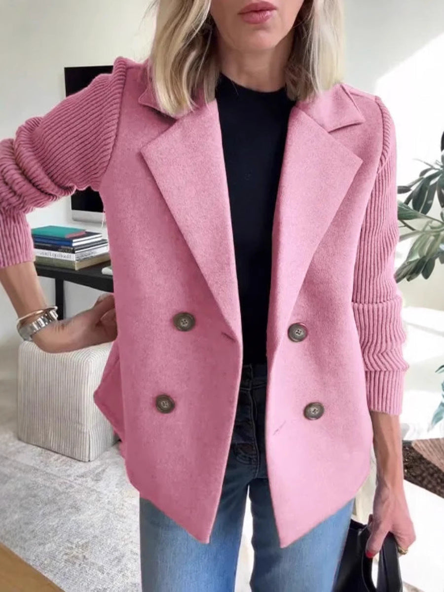 Damen Modische Doppelreihige Blazerjacke mit strukturierten Ärmeln ModeGeist