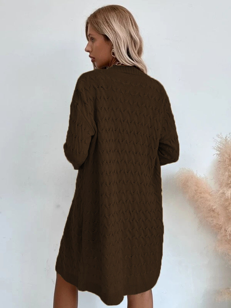 Damen Großer Strickmantel mit strukturiertem Muster und lässigem Schnitt ModeGeist