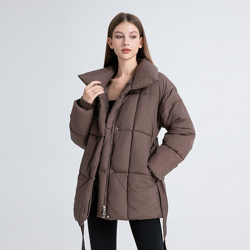 ModeGeist | Warme Pufferjacke mit Gürtel Leicht und Stilvoll Perfekt für Kalte Tage