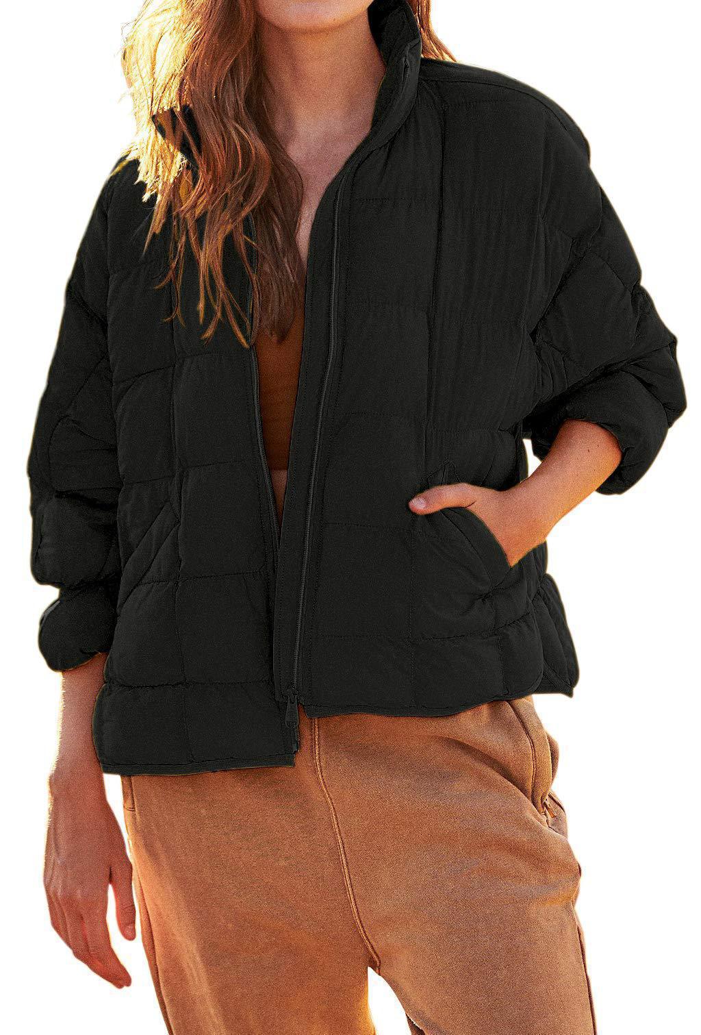 Damen Leichte Steppjacke mit hohem Kragen und praktischen Taschen ModeGeist