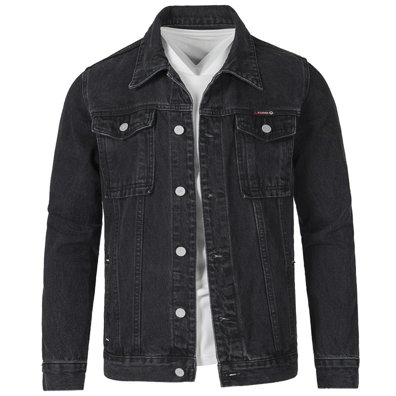Herren Jeansjacke im modernen Slim-Fit Design mit praktischen Taschen und robusten Nieten ModeGeist