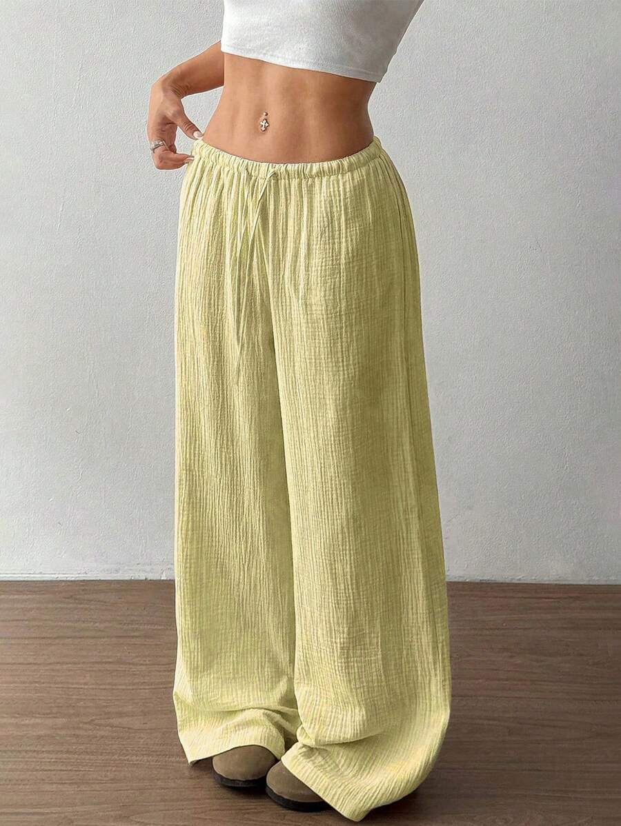 Damen Weite Sommerhose mit elastischem Bund und lockerem Schnitt ModeGeist
