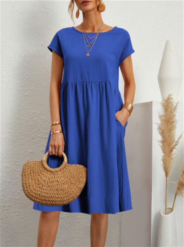 Leichtes Damen-Midikleid aus Baumwolle mit Taschen von MODEGEIST