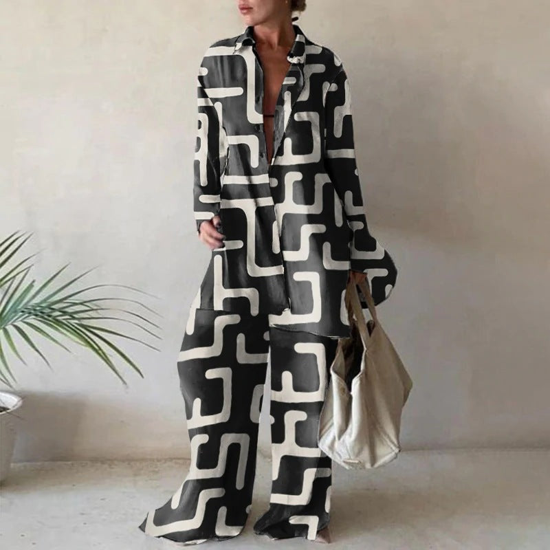 Jamie: Loungewear-Set mit weiten Langarmblusen und Hose