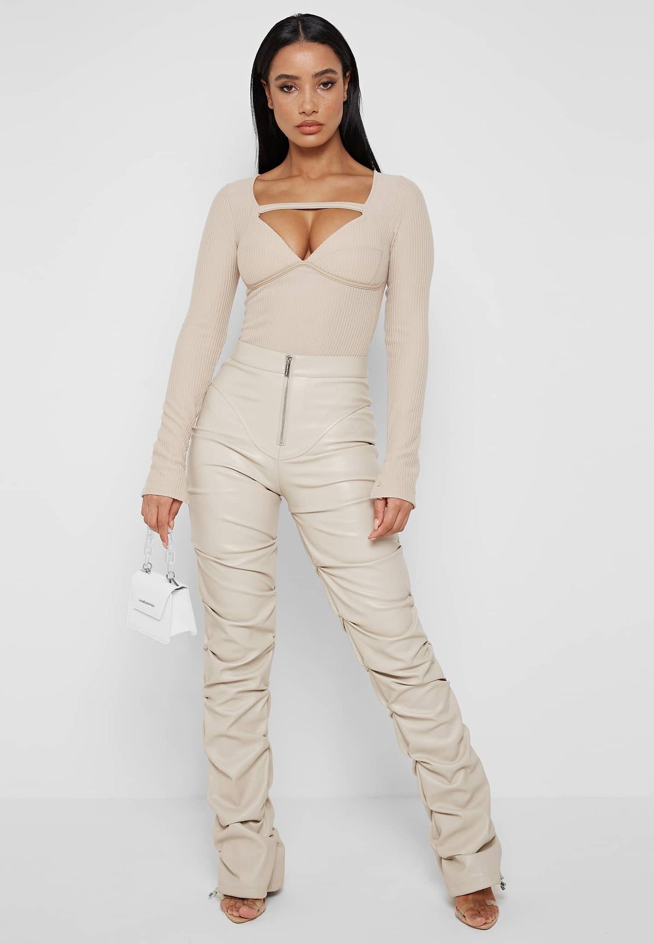 Heriberta Kunstlederhose: Skinny Fit, hoher Bund