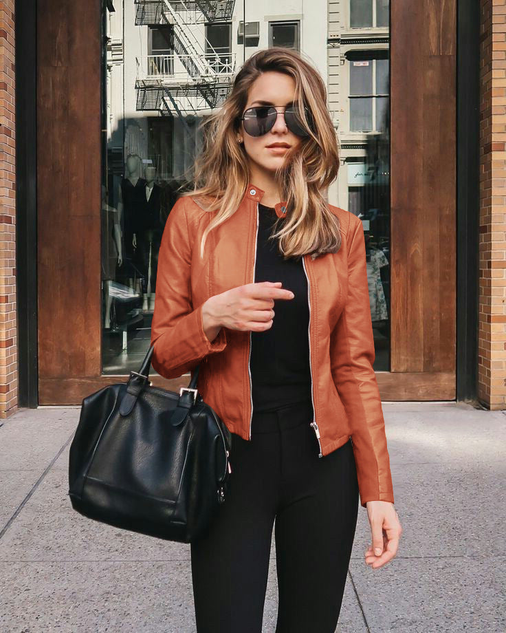 ModeGeist | Damen Bikerjacke mit Urbanem Chic und Zeitlosem Design