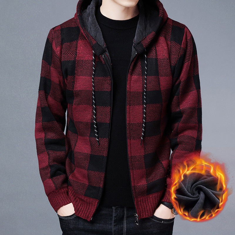 Herren gemütlicher Sweatshirtjacke mit Wollmix ModeGeist