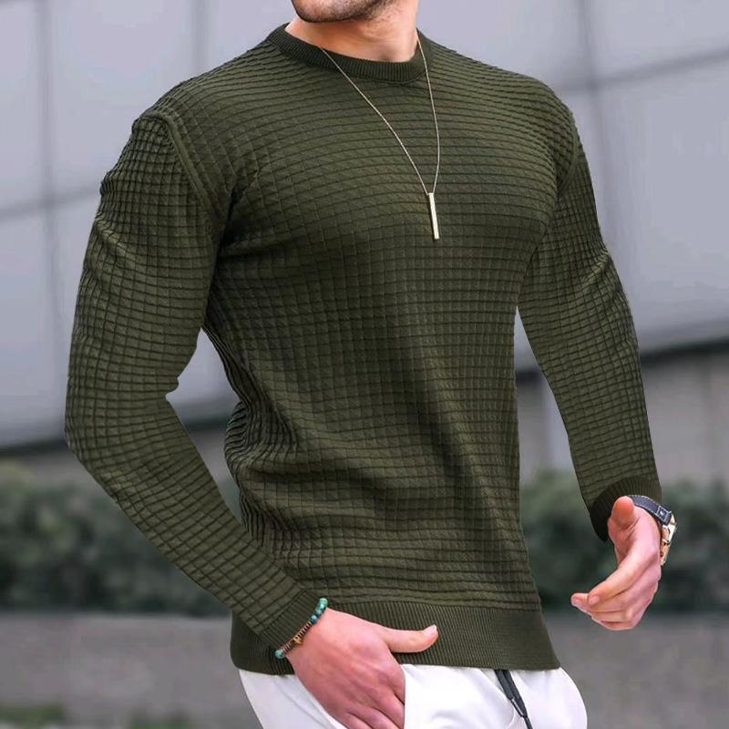 Herren strukturierter Langarmpullover ModeGeist