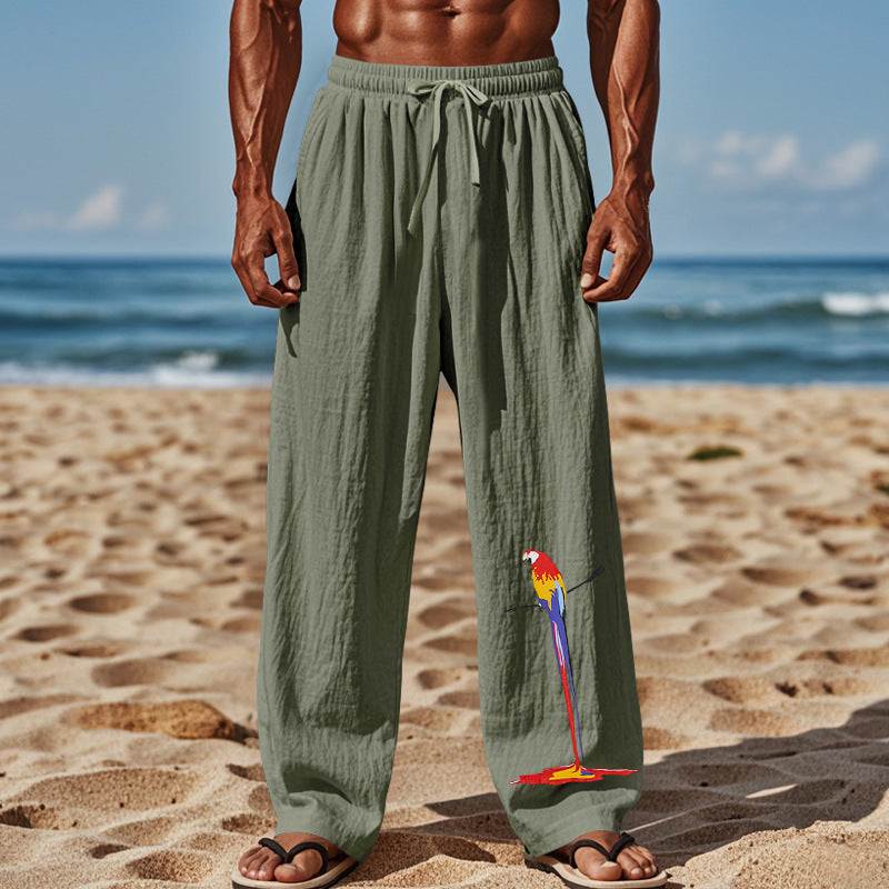 Herren Strandhose aus leichtem, atmungsaktivem Gewebe mit buntem Print ModeGeist