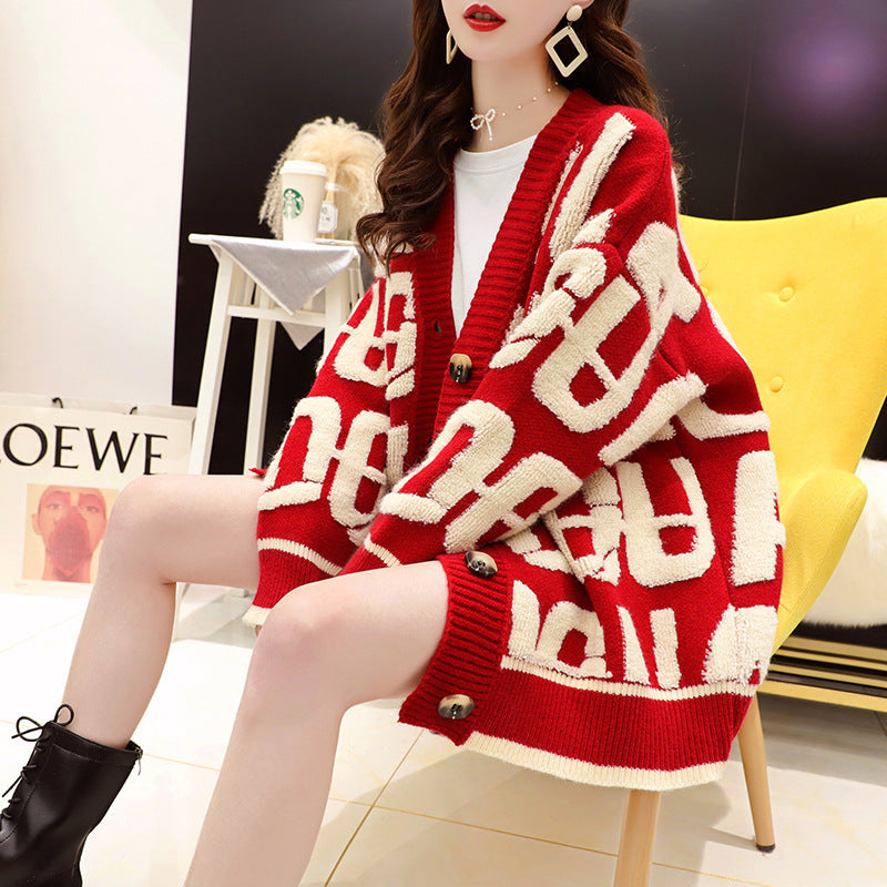 Damen stilvolle gestrickte Cardigan im Oversized-Look ModeGeist