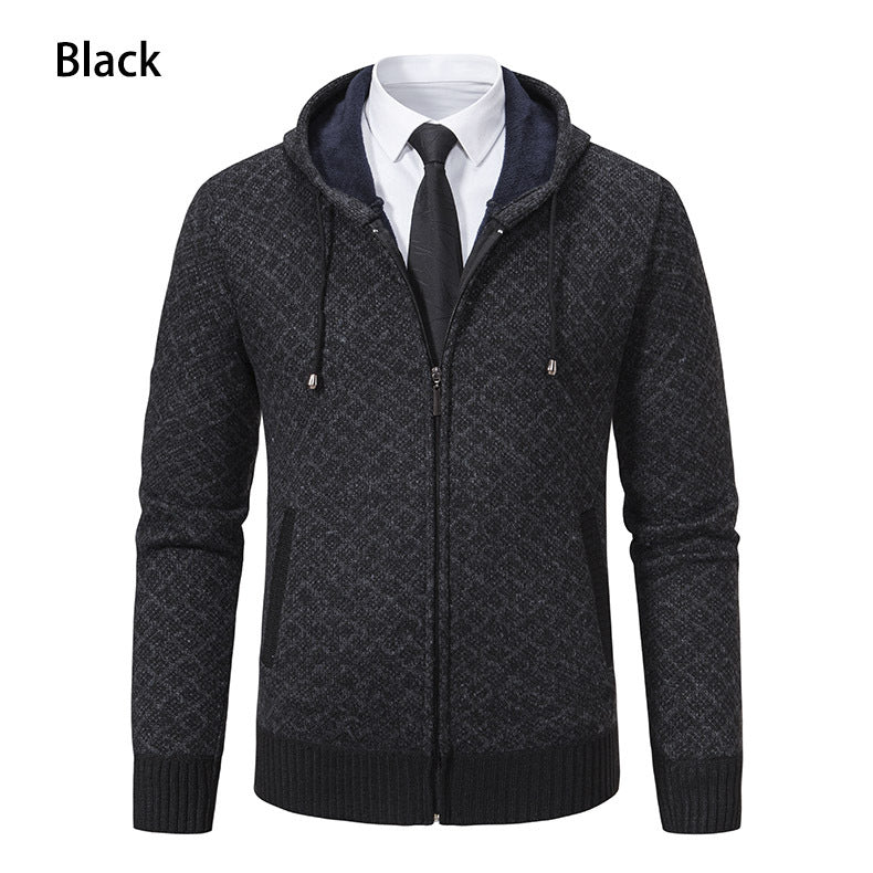 Herren modische Sweatjacke mit Kapuze und elegantem Muster ModeGeist