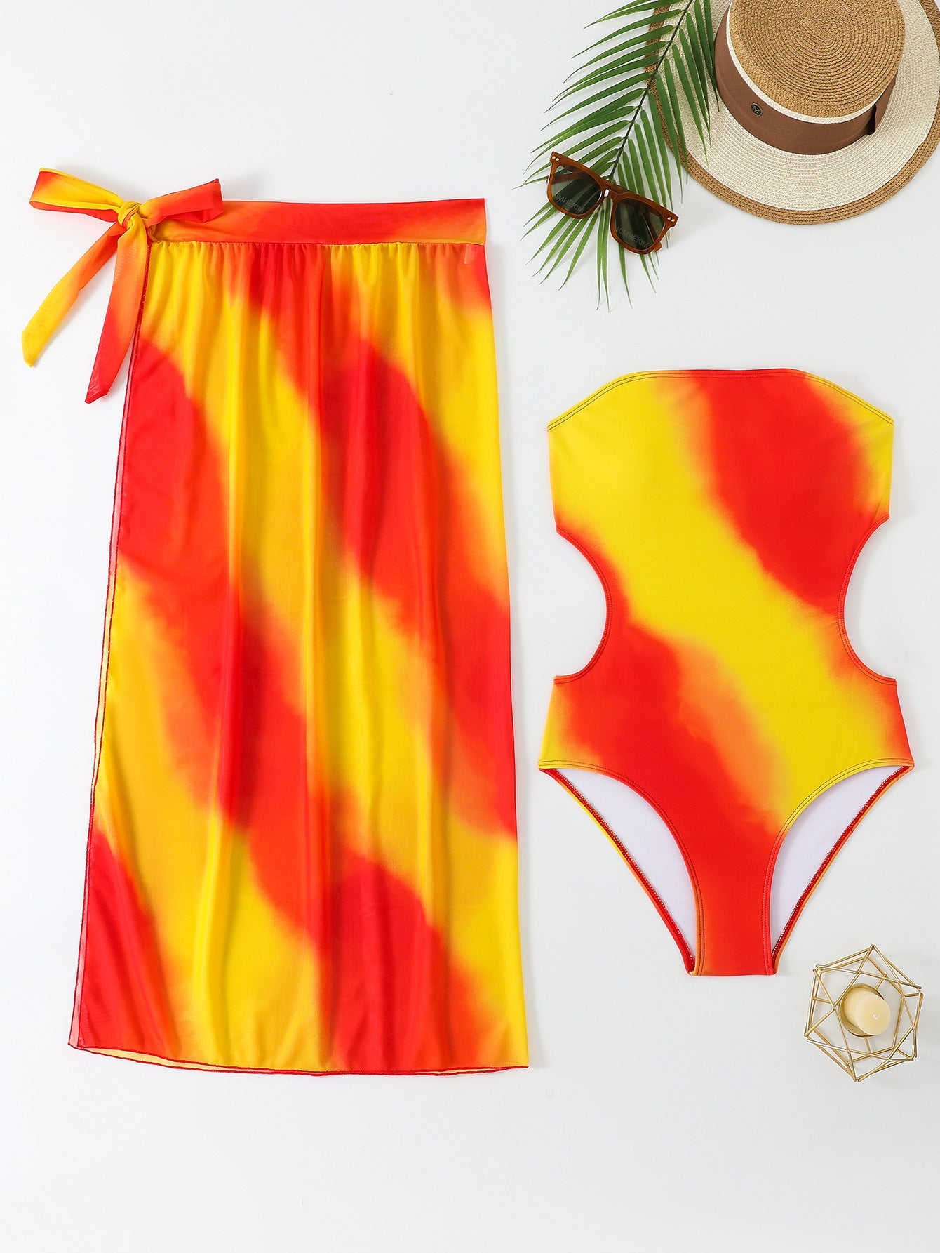 Strandbadeanzug für Damen mit Wickelrock-Design und atmungsaktivem Material von MODEGEIST