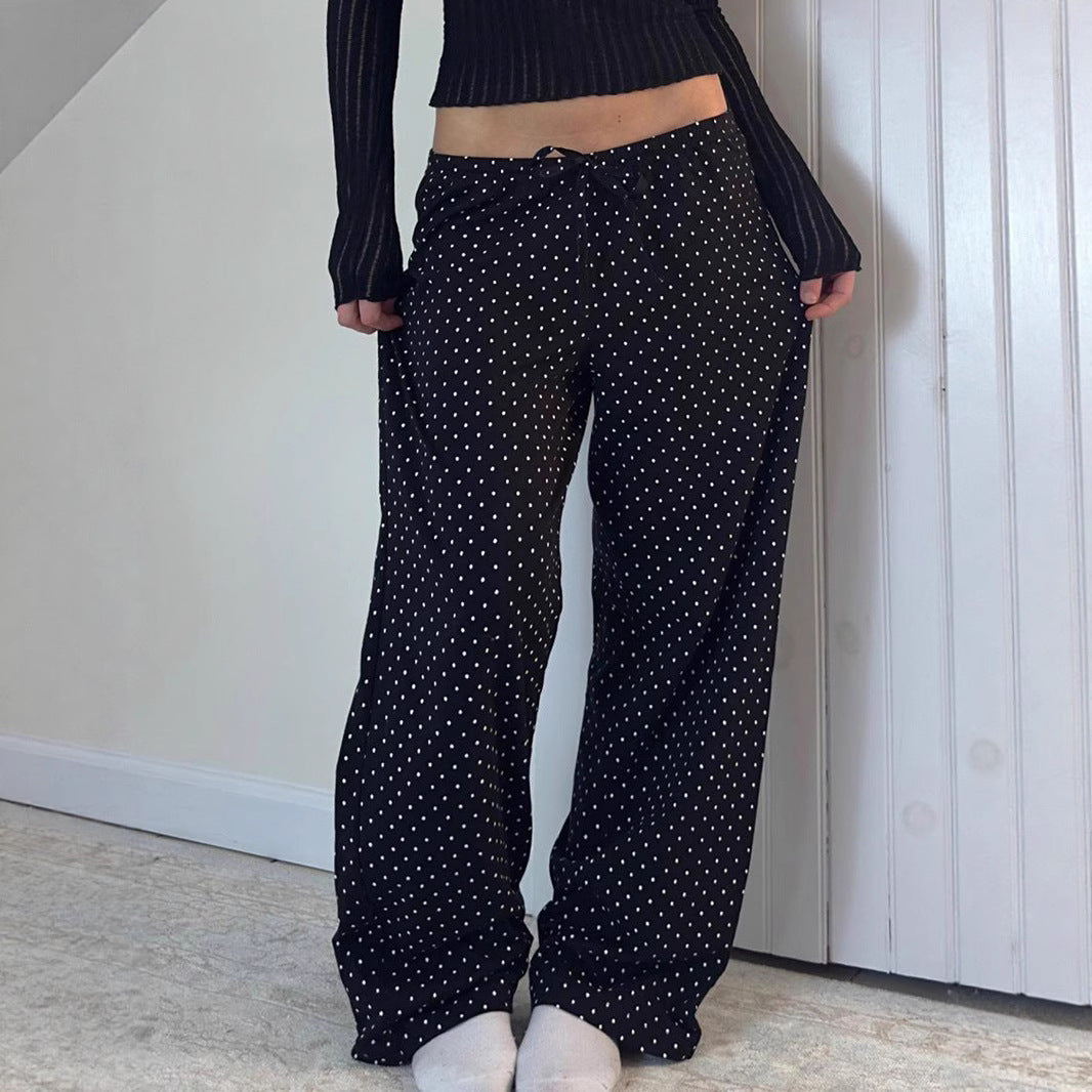Damen Weite Hosen mit elastischem Bund und stilvollem Punktmuster ModeGeist