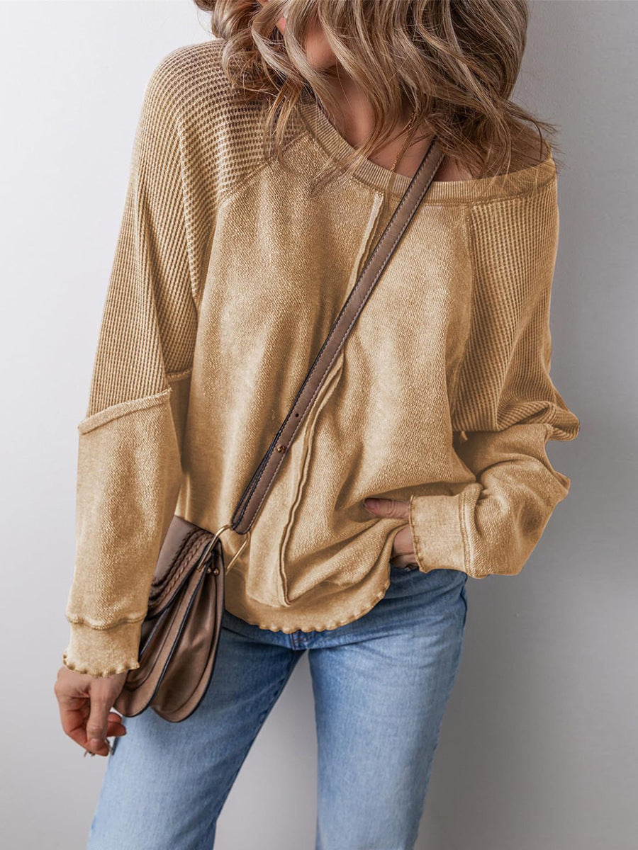 Damen lässiger Pullover mit weitem Ausschnitt ModeGeist