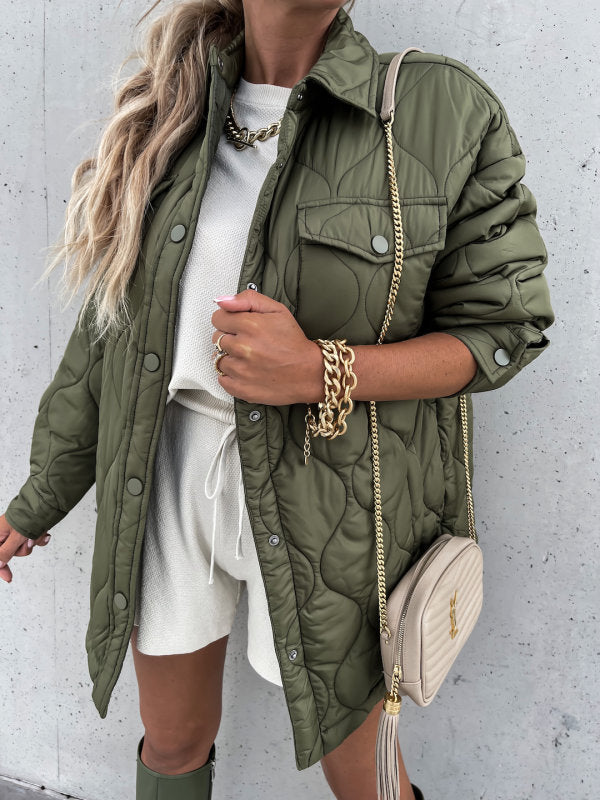 Damen gesteppte Übergangsjacke mit praktischen Taschen ModeGeist
