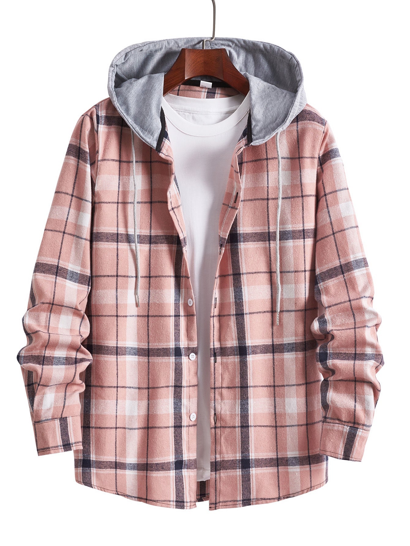 Herren Overshirt mit Kapuze im modernen Karo-Design ModeGeist