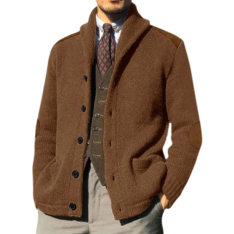 Herren Strickjacke mit klassischem Schalkragen und eleganten details ModeGeist