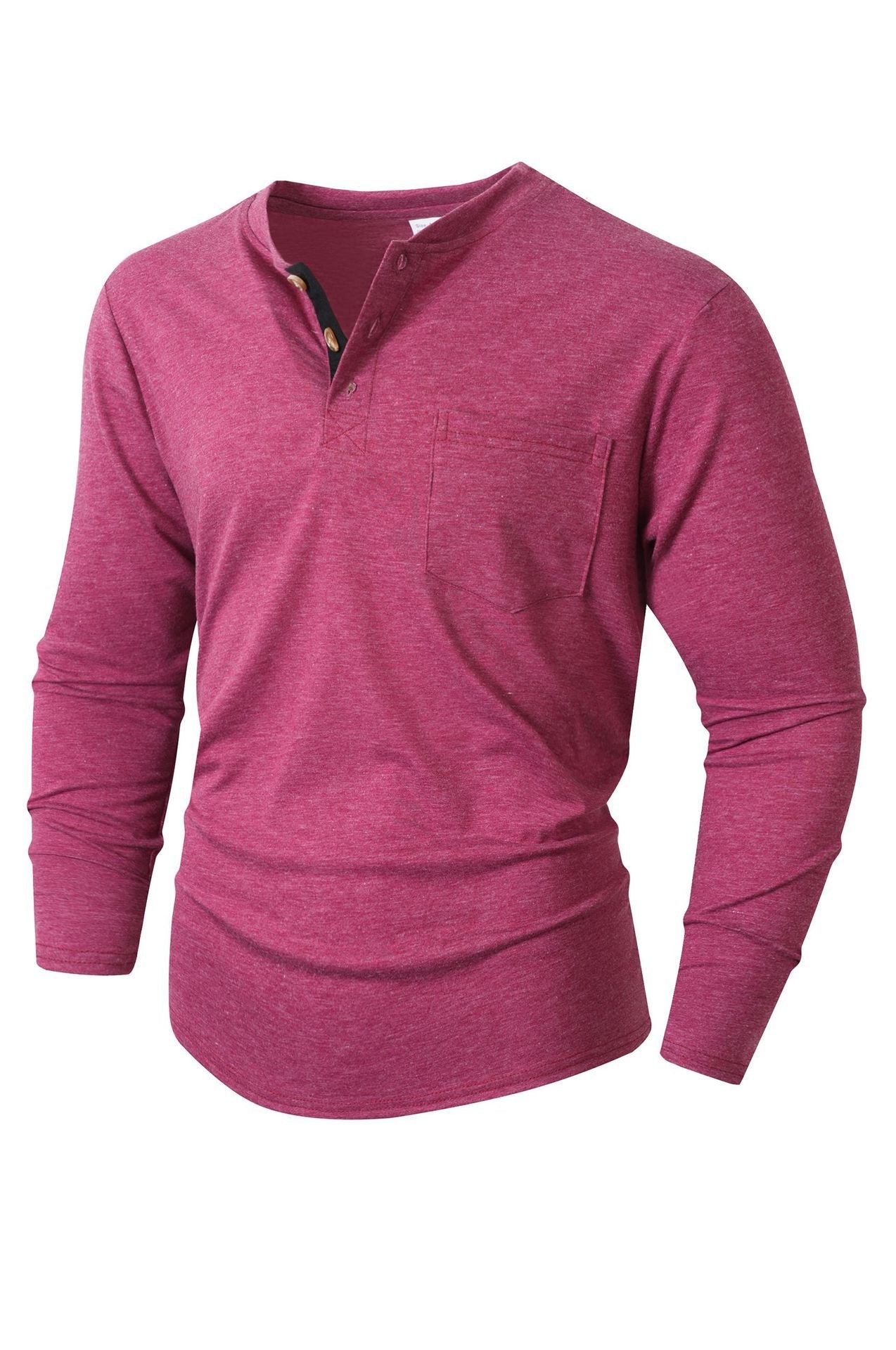 Herren langärmliges Henley-Shirt ModeGeist