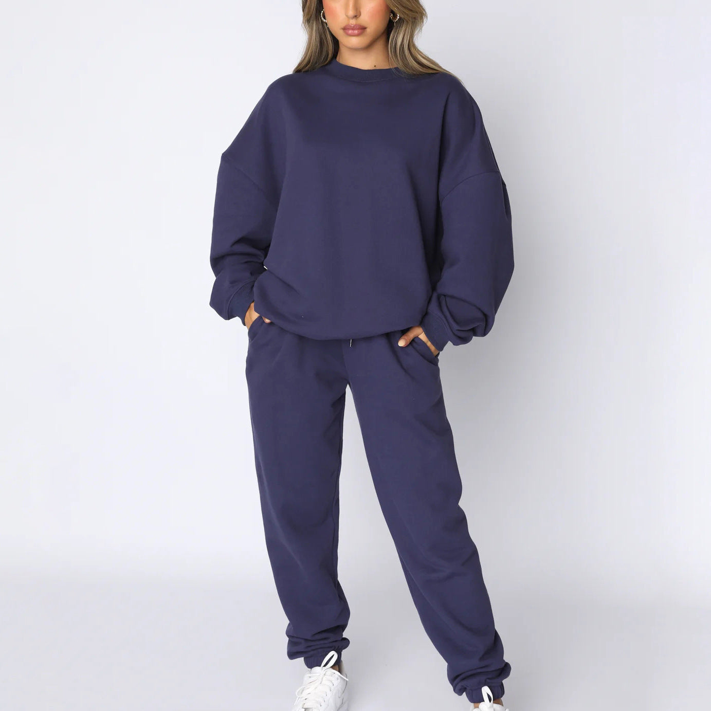 Damen angesagtes Oversized Loungewear-Set aus weichem Fleece ModeGeist
