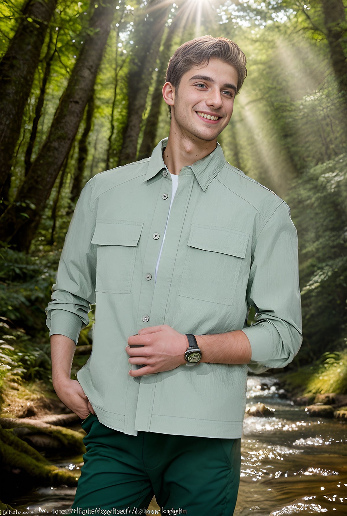 Herren lässige Hemdjacke mit praktischen Taschen ModeGeist