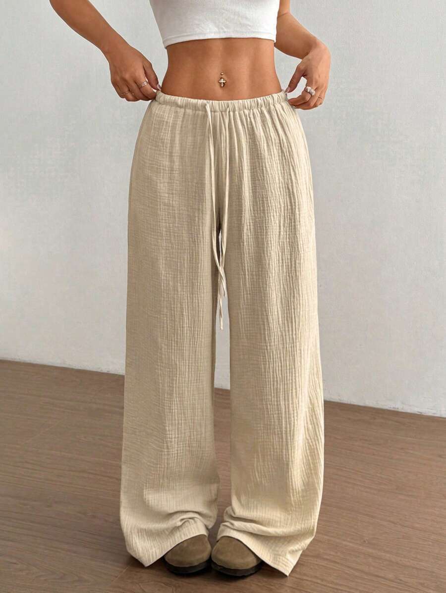 Damen Weite Sommerhose mit elastischem Bund und lockerem Schnitt ModeGeist