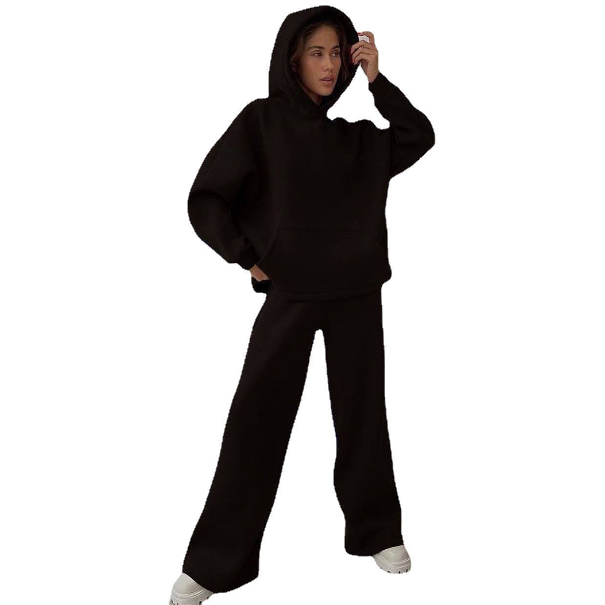 Damen lässiges und oversized Hoodie-Set mit weit geschnittenen Hosen ModeGeist